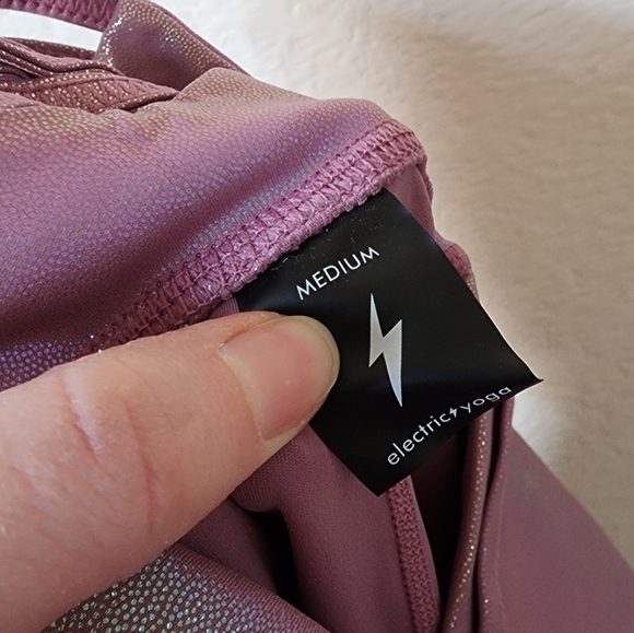 ELECTRIC YOGA Rainbow Shimmer Love Pocket Leggings M - Picture 5 of 7